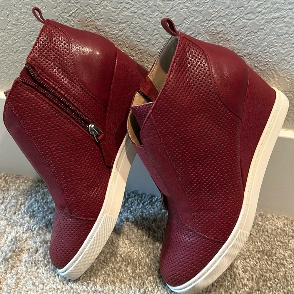 Leather Paola Dress Wedge Sneaker - Picture 1 of 6